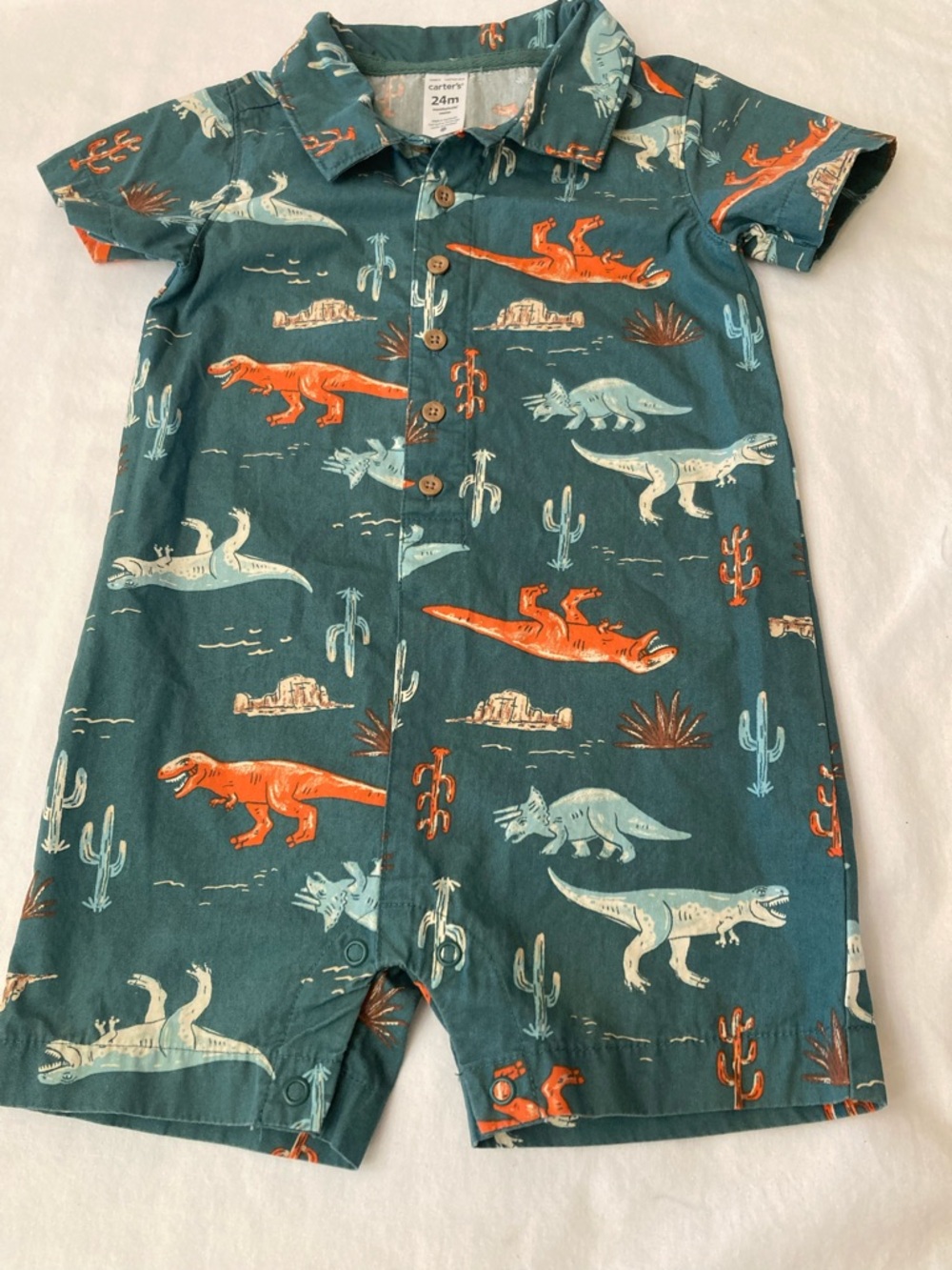 Carter's Short-Sleeve Romper  with leg snaps size 24 months